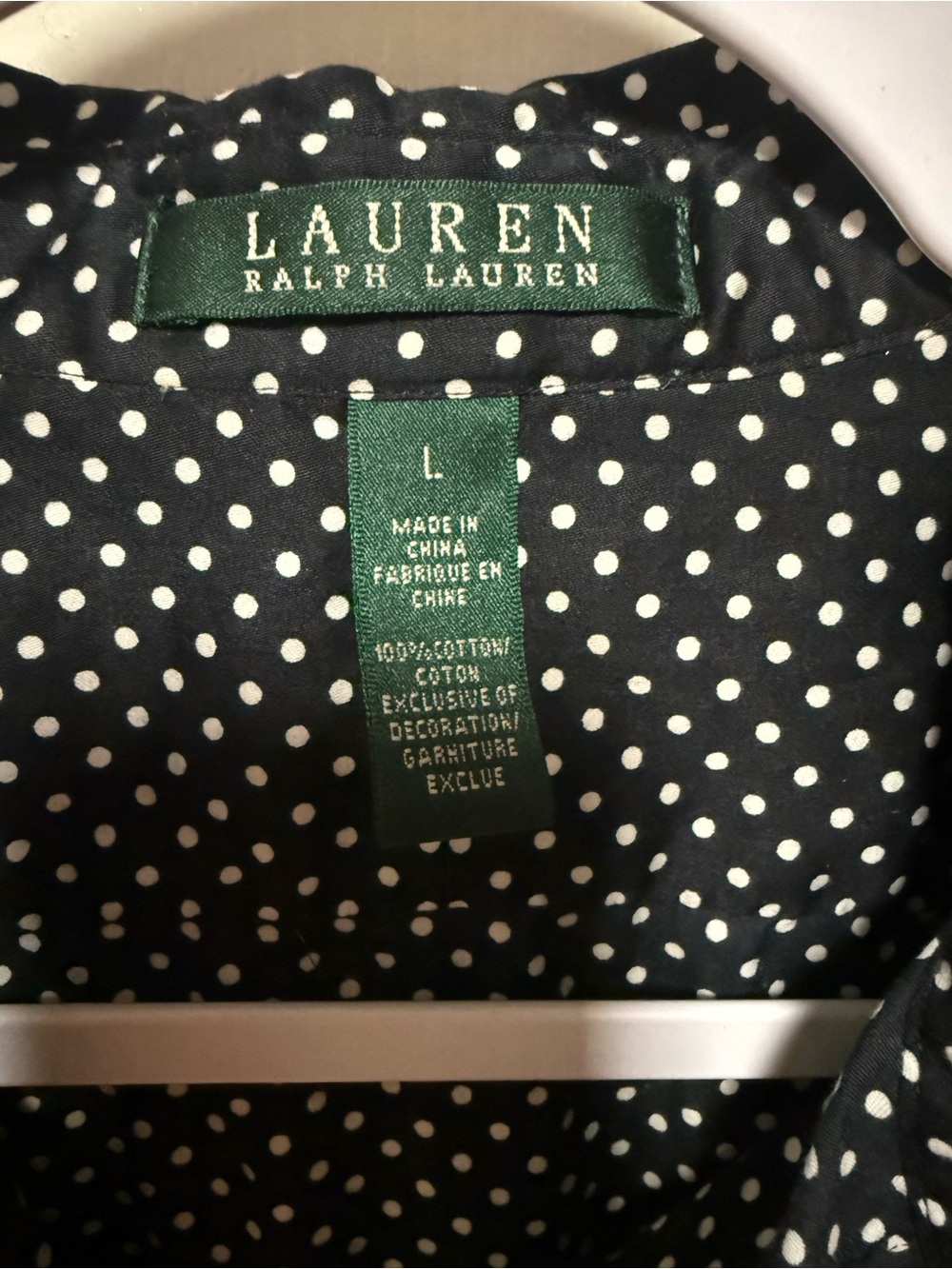 Ralph Lauren Black and White Polka Dot Button-Up Blouse - Picture 2 of 5